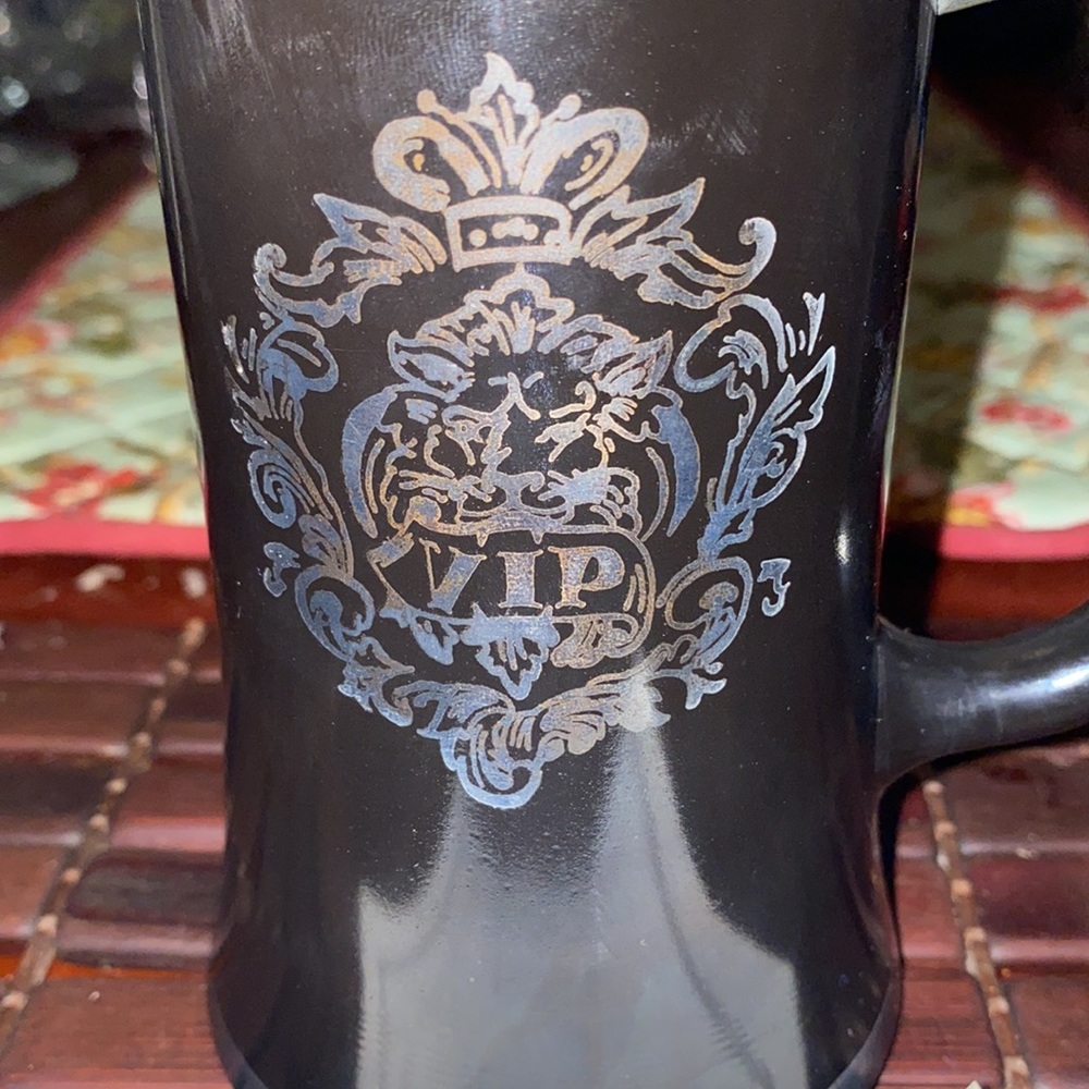 Princess House Black Glass Lidded Stein Precious Metal - Picture 3 of 5